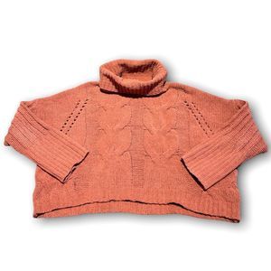 moon & madison Rust Cowl Neck Sweater